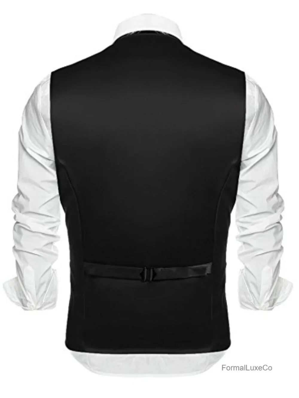 Men's Slim Fit Suit Vest, Formal Business Waistcoat with Adjustable Back